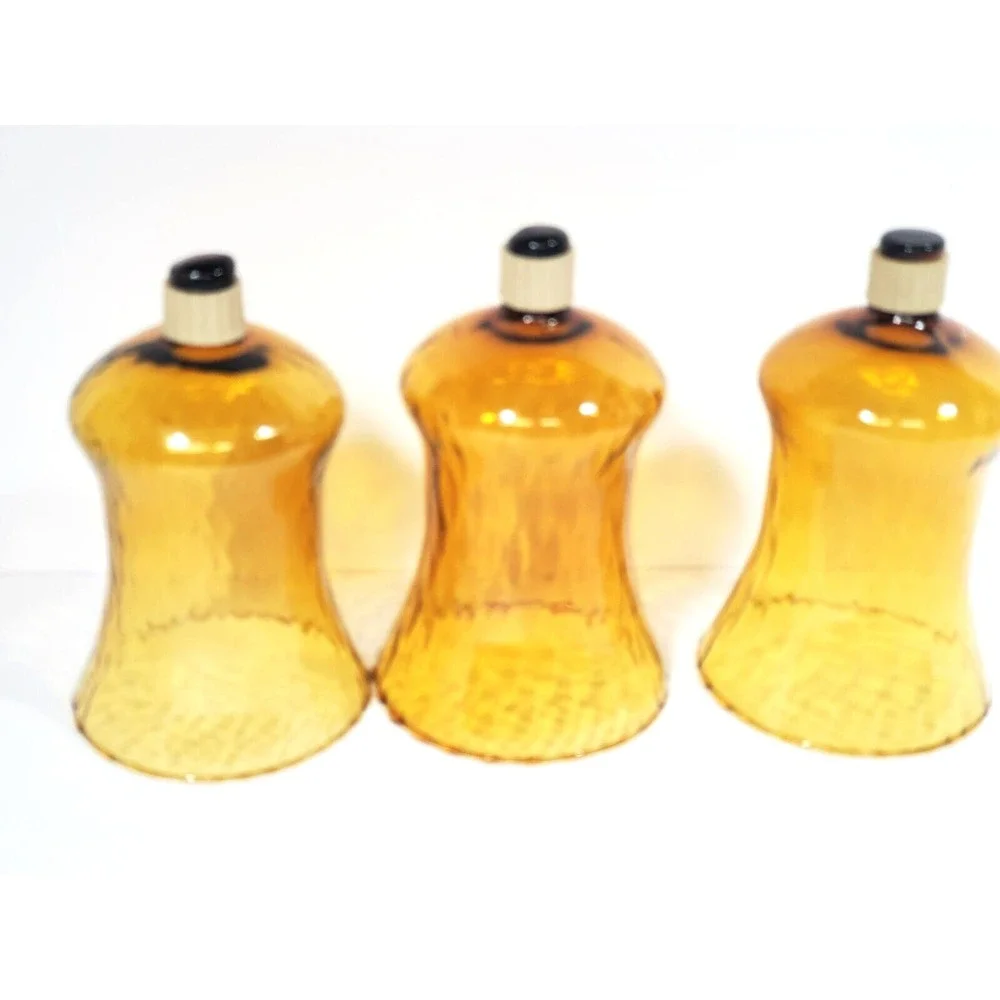 Vintage Votive‎ Cups  Amber Glass Peg Candles Home Interiors New Grippers QTY 3